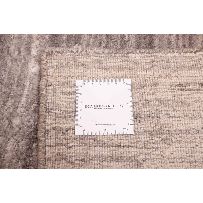 ECARPETGALLERY Hand Loomed Elysian Dark Grey Wool Rug - 8'2 x 9'11