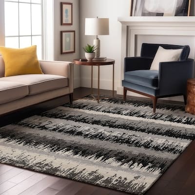 Premium Washable Super Soft Modern Ombre Stripe Mayfield Rug
