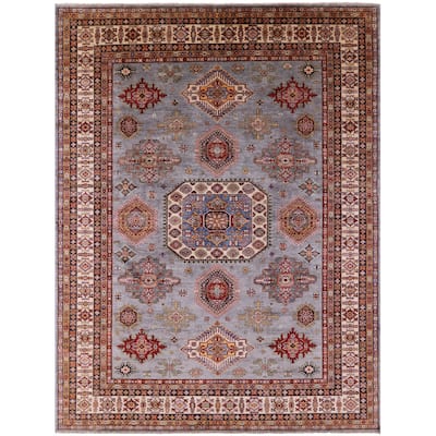Golden Nile Super Kazak Hand Knotted Wool Rug - 9' 0" X 11' 10"