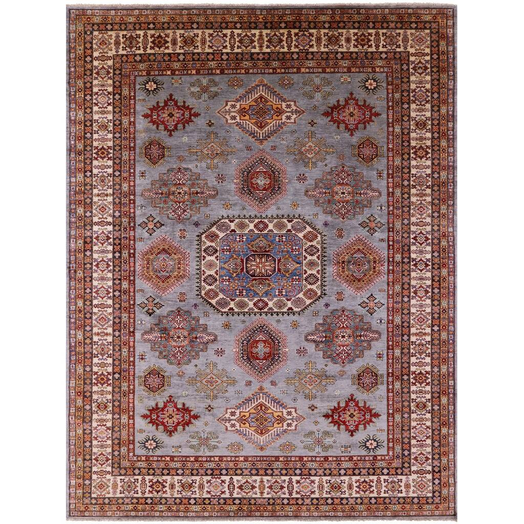 Golden Nile Super Kazak Hand Knotted Wool Rug - 9' 0" X 11' 10"