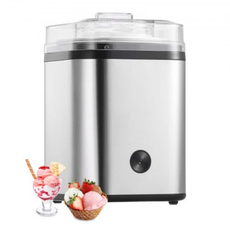 Automatic Ice Cream Maker, 2.11 Qt, Easy Operation & Cleaning - 8.66 x 8.66 x 13.07 in