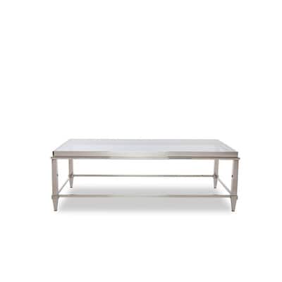 Modrest Alwin Modern Glass & Stainless Steel Coffee Table