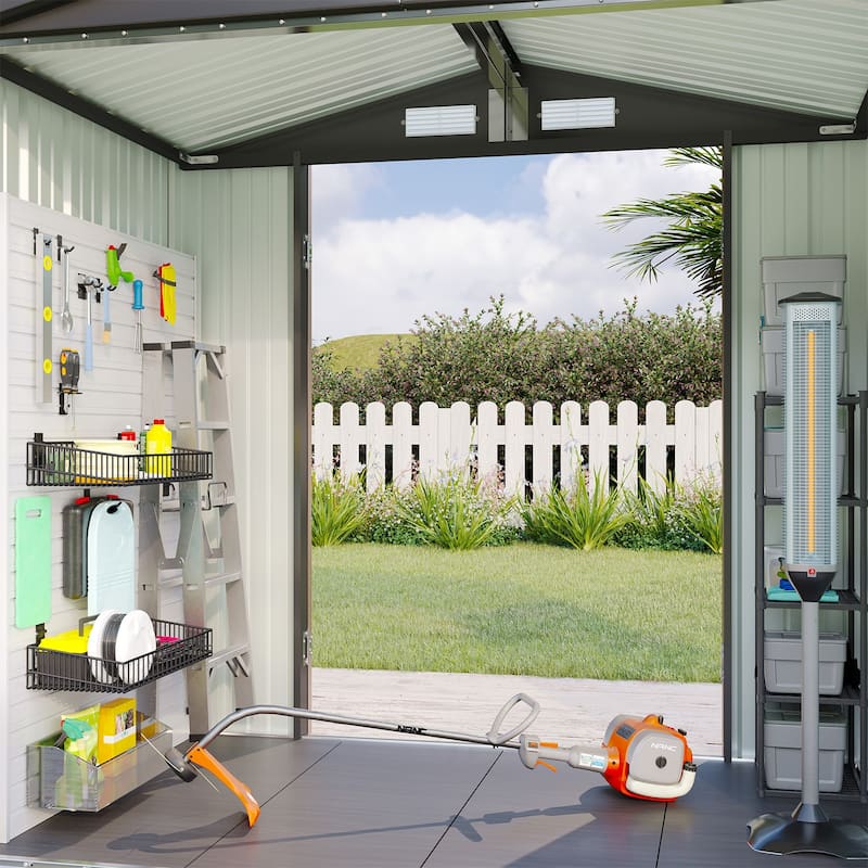 AOXUN Outdoor Storage Shed with Lockable Doors and Air Vents for Garden