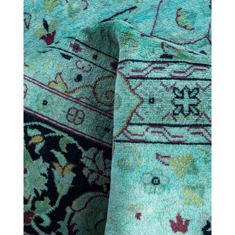 Fine Vibrance One-of-a-Kind Hand-Knotted Area Rug - Blue, 4' 8" x 7' 5" - 4' 8" x 7' 5"