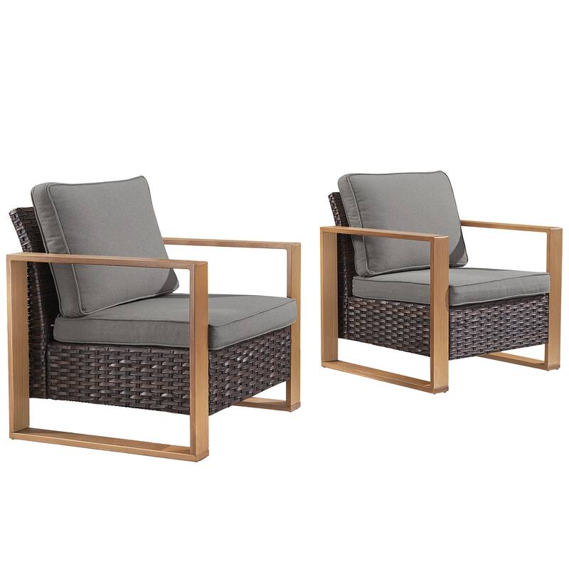 Outdoor Patio Chair with Thick Cushion