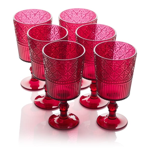 slide 2 of 6, Certified International Victoria Set of 6 Acrylic All Purpose Goblet 14 oz - 3.50"W x 3.50"D x 7.00"H Ruby