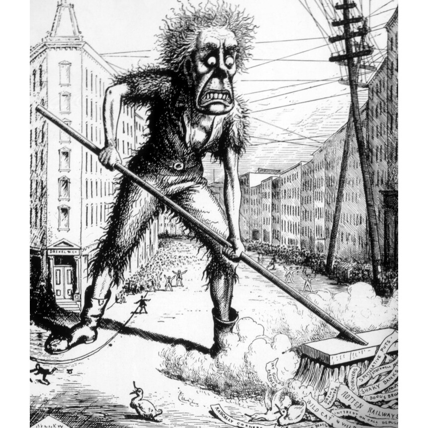 Shop Political Cartoon Depicting The Panic On Wall Street