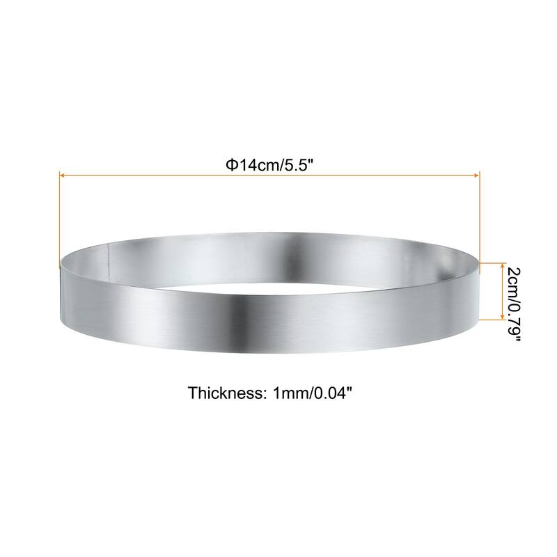 2PCS Round Cake Ring Stainless Steel Pastry Mousse Dessert Ring