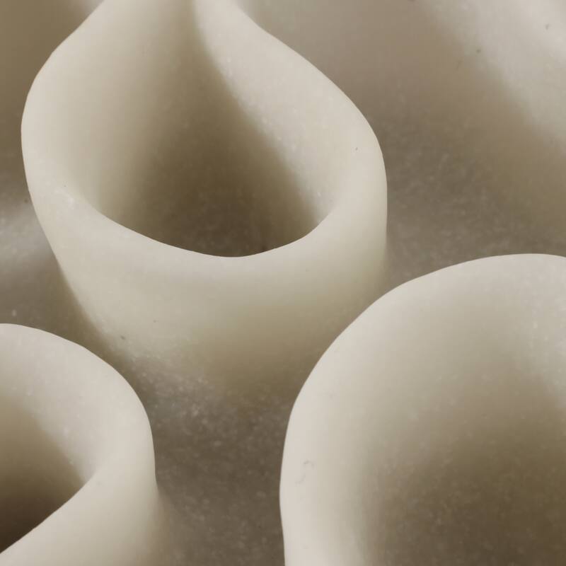 Resin Decorative Bowl Wave-Shaped Modern Sculptural Design - 21" White - 21.25" x 11" x 3.25"