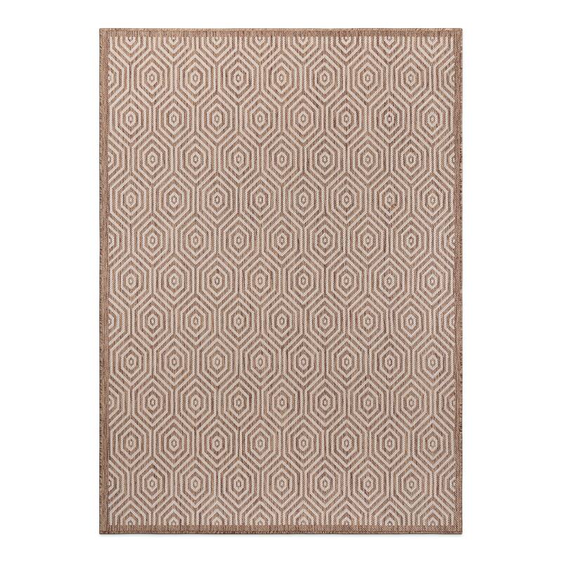 World Rug Gallery Modern Geometric Textured Flat Weave Indoor/Outdoor Area Rug