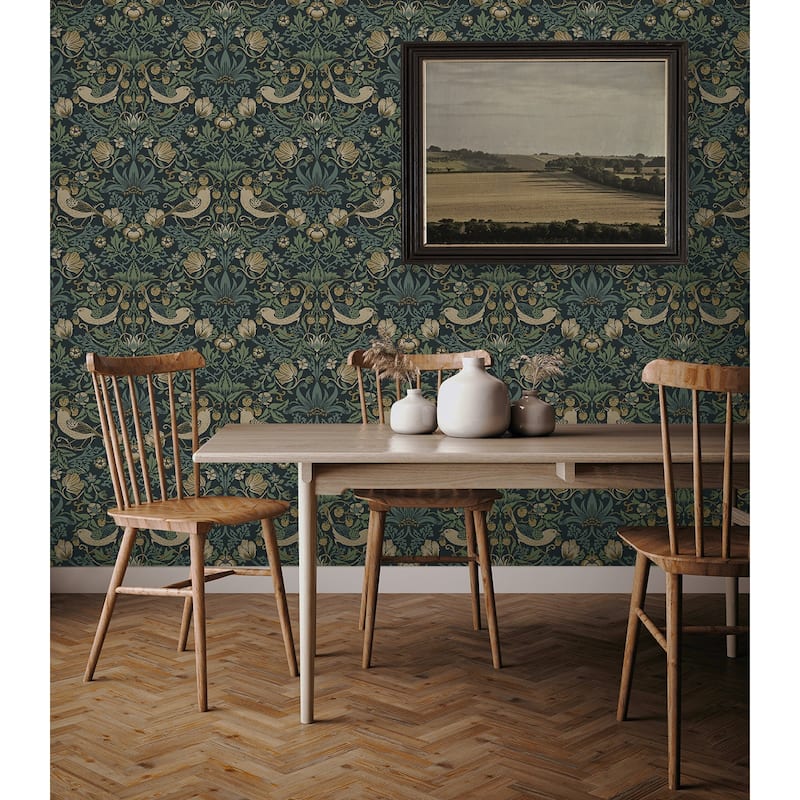 NextWall Strawberry Garden Peel and Stick Wallpaper