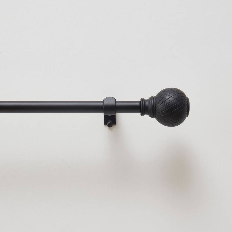 Martha Stewart Bergen Window Rod and Finial Set - 48"-86" - Matte Black