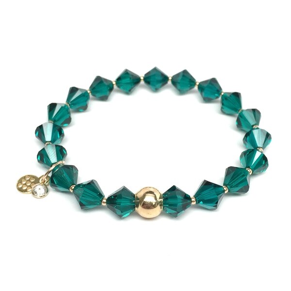 May Birthstone Color Green Crystal Rachel 7" Bracelet ...