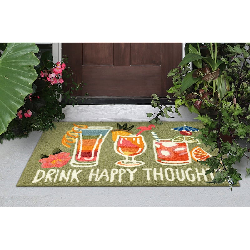 Liora Manne Frontporch Happy Drinks Indoor/Outdoor Rug - 1'8" x 2' 6"