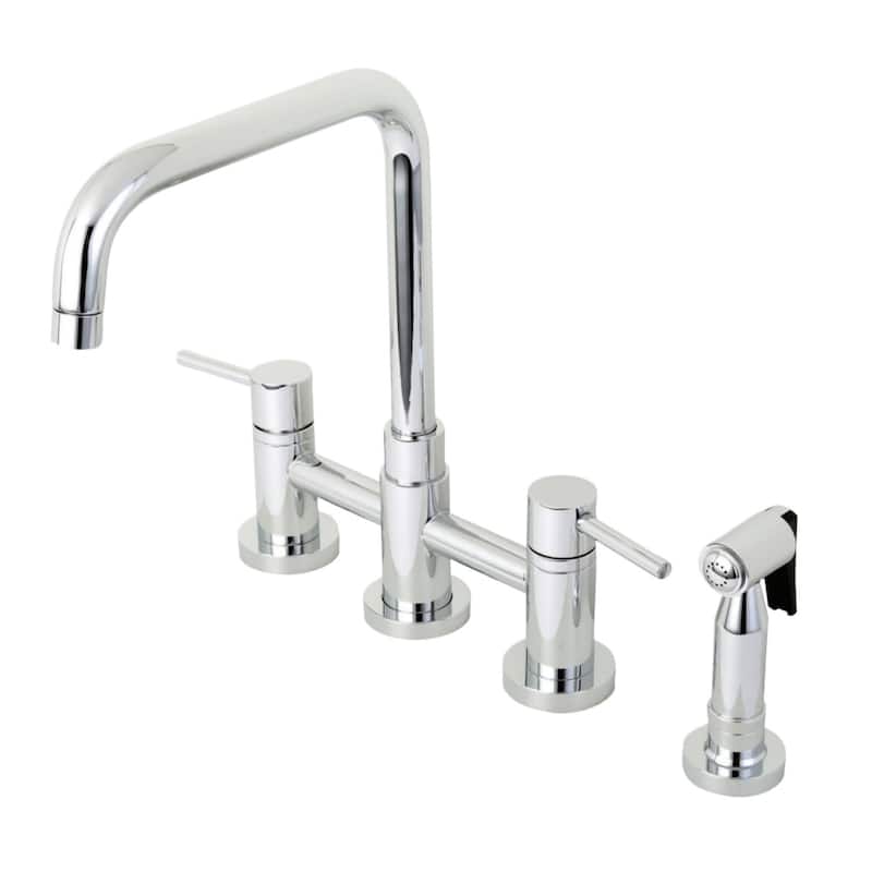 Kingston Brass Concord 1.8 GPM Bridge Kitchen Faucet - Includes Side - Polished Chrome