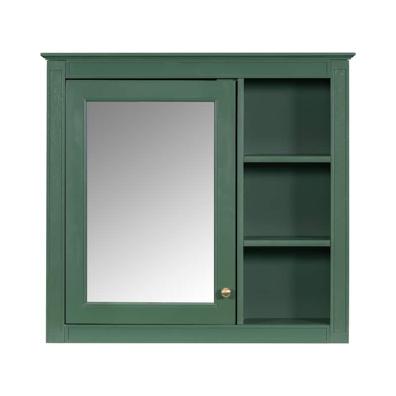 Wall Mounted Bathroom Storage Modern Bathroom Wall Cabinet with Mirror,Medicine Cabinet,Mirror Cabinet with 3 Open Shelves