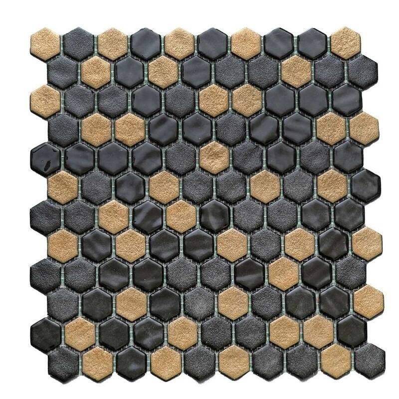 The Tile Life Eterna Hex 1x1 Glass Mosaic Floor & Backsplash Wall Tile