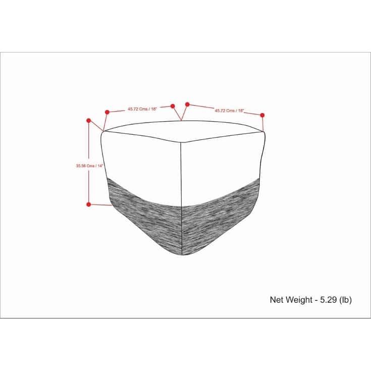 WYNDENHALL Saul Square Woven Pouf in Grey and White Recycled PET Polyester