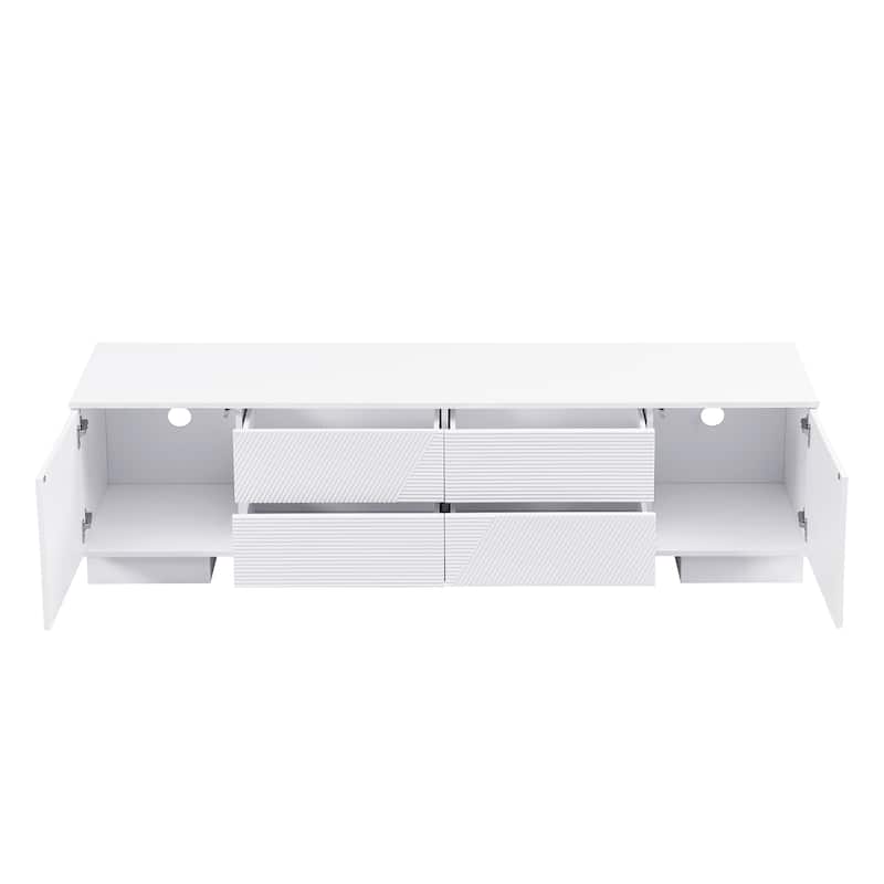 70.8" Modern TV Stand, Entertainment Center with Cabinets, 4 Drawers, Media Console Table, Living Room Modern TV Cabinet