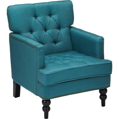 Malone Fabric Club Chair, Wood,