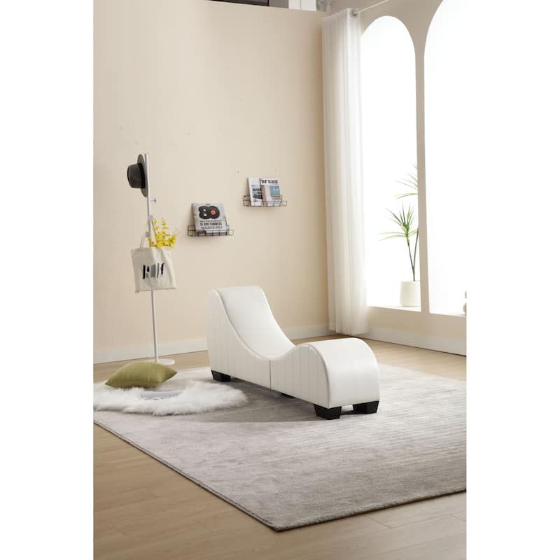 62.2" Chaise Longue Chair with Wood Frame