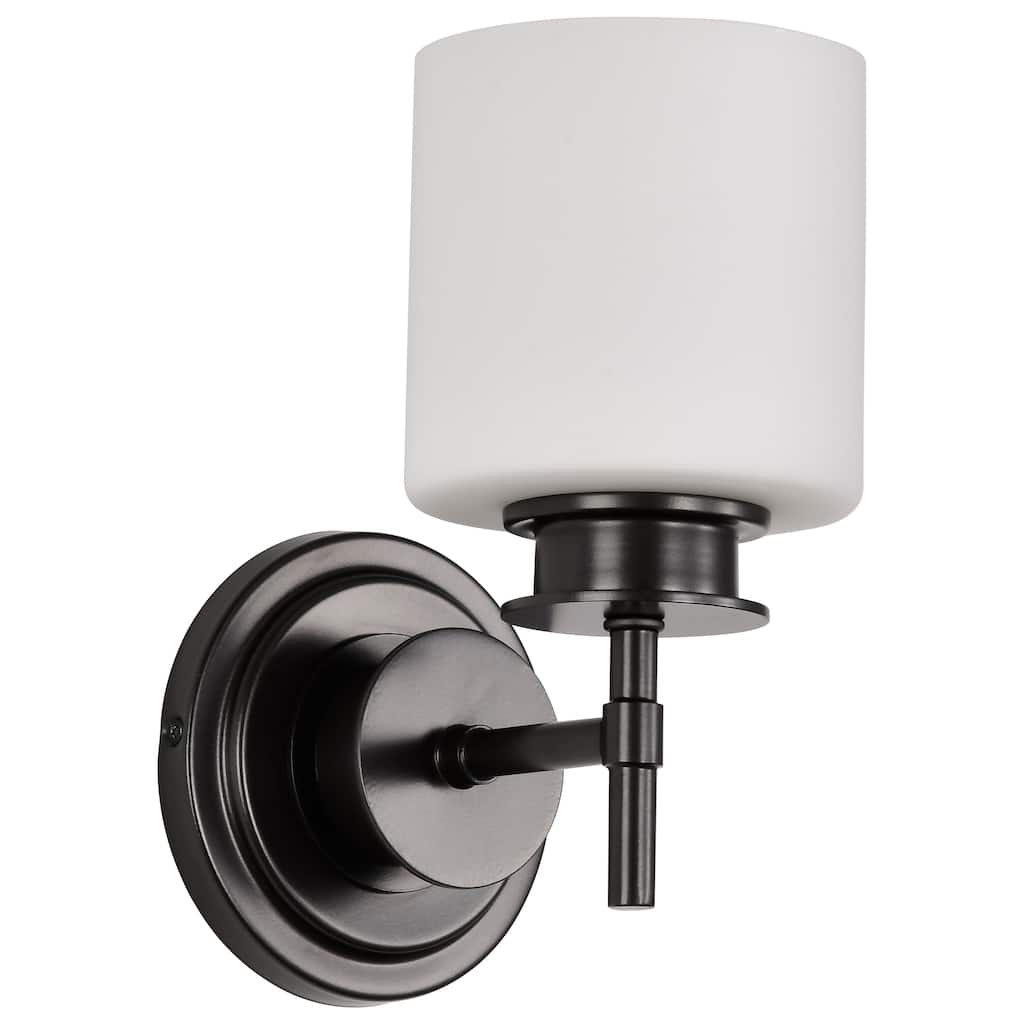 Warren 1 Light Vanity Gun Metal with Satin White Glass - Gun Metal