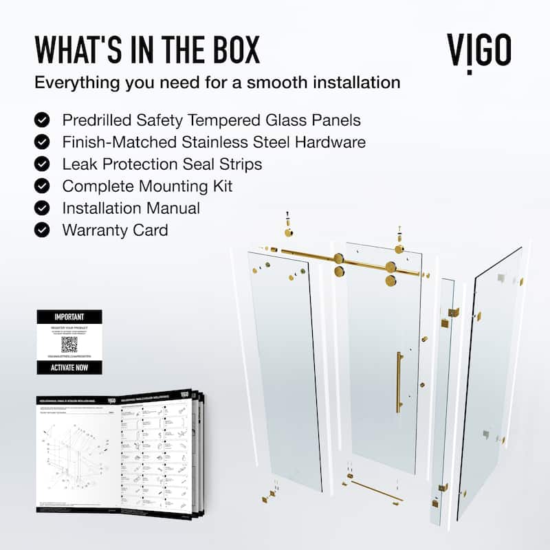 VIGO Winslow Frameless Sliding Shower Enclosure