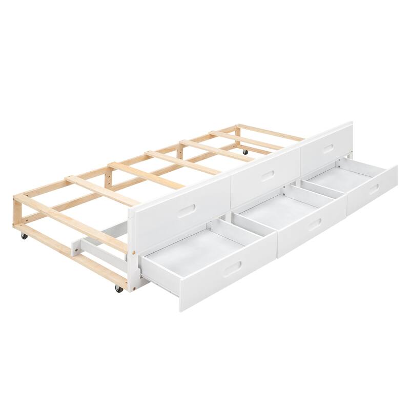 Full Size Platform Bed with Storage Headboard