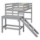 preview thumbnail 6 of 16, Twin Size Loft Bed Platform Kids Bed with ladder, Grey