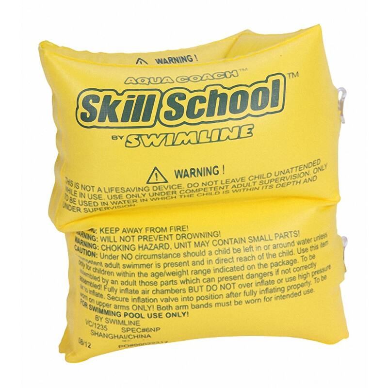 Set of 2 Inflatable Yellow Swimming Pool Arm Floats For Kids - 7"