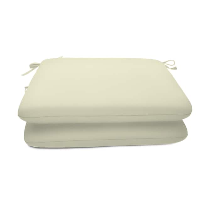 Sunbrella Solid fabric 2 pack 18 in. Square seat pad with 21 options - 18"W x 18"D x 2.5"H - Canvas Natural