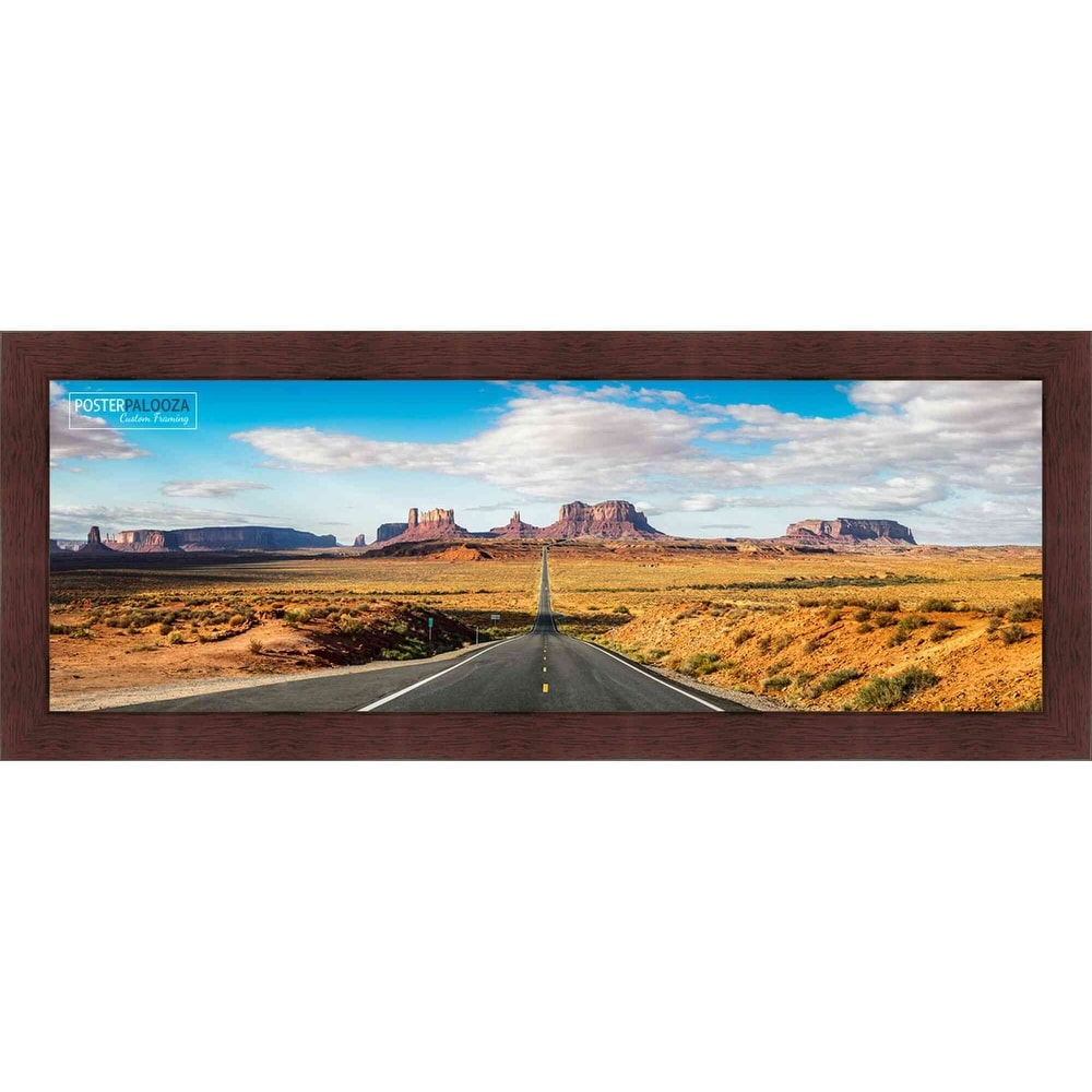 40x26 Veneer Honey Pecan Complete Wood Picture Frame with UV Acrylic, Foam Board Backing, & Hardware - Brown