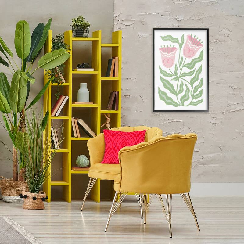 Stupell Pink Tulip Twin Blossoms Framed Giclee Art Design By Martina Pavlova