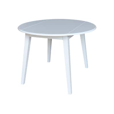 42 in. Solid Wood Round Dual Drop Leaf Table