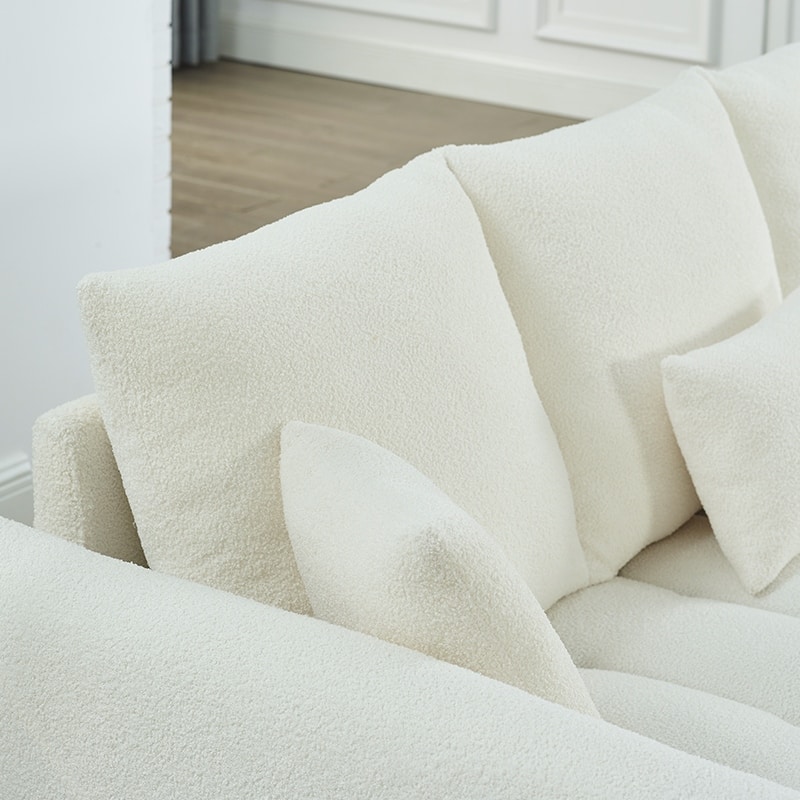 Oversized Teddy Fabric Upholstered Sofa