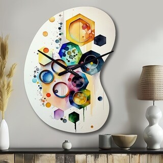 Hexagon And Circular Abstract II - Abstract Geometric Wall Clocks in ...