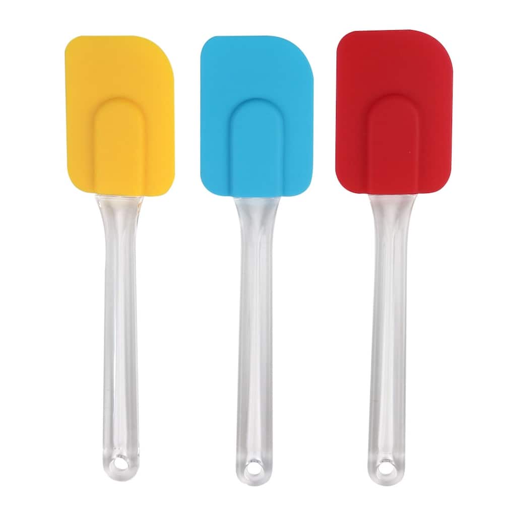 3pcs Flexible Silicone Heat Resistant Non Stick Spatula Set - 3pcs/18.5cm Length