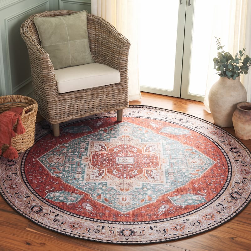 SAFAVIEH Tucson Machine Washable Slip Resistant Dessa Traditional Rug