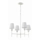 preview thumbnail 4 of 9, Broche 4 Light Matte White Chandelier - 28"W x 28"H x 28"D