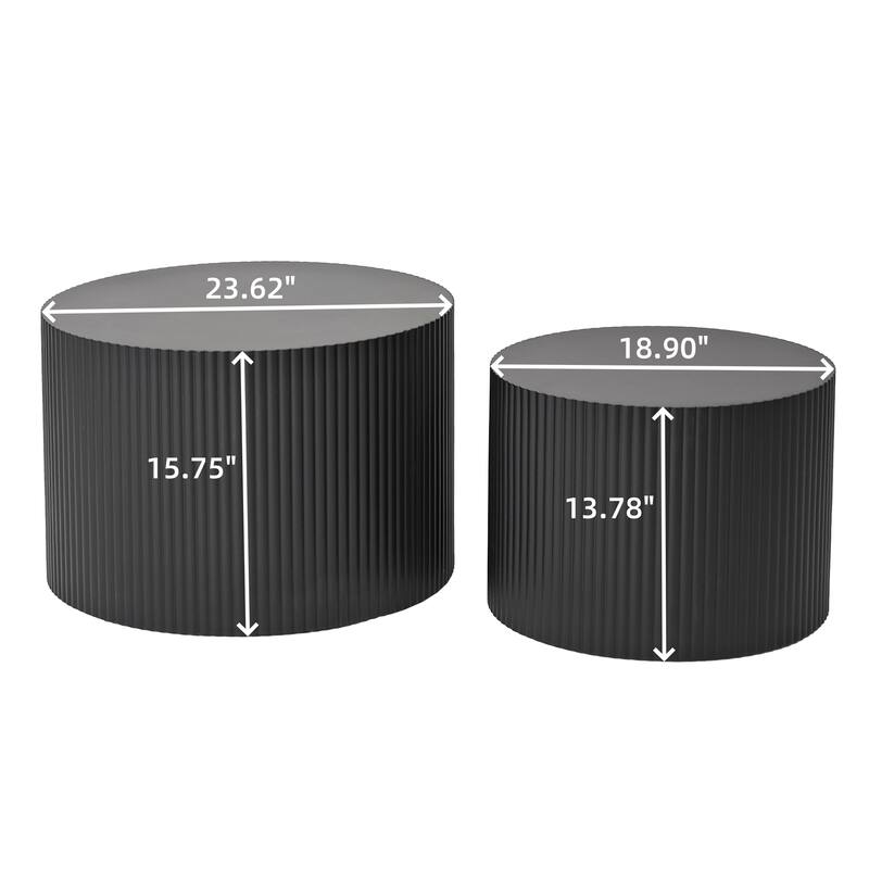 Vertical Stripe Design Nesting Coffee Table Set
