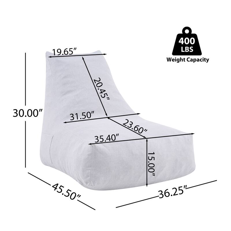 Christopher Knight Home - Lila Outdoor Patio Ergonomic Upholstered Bean Bag Chair with Shredded Foam Filled & Removable Cover