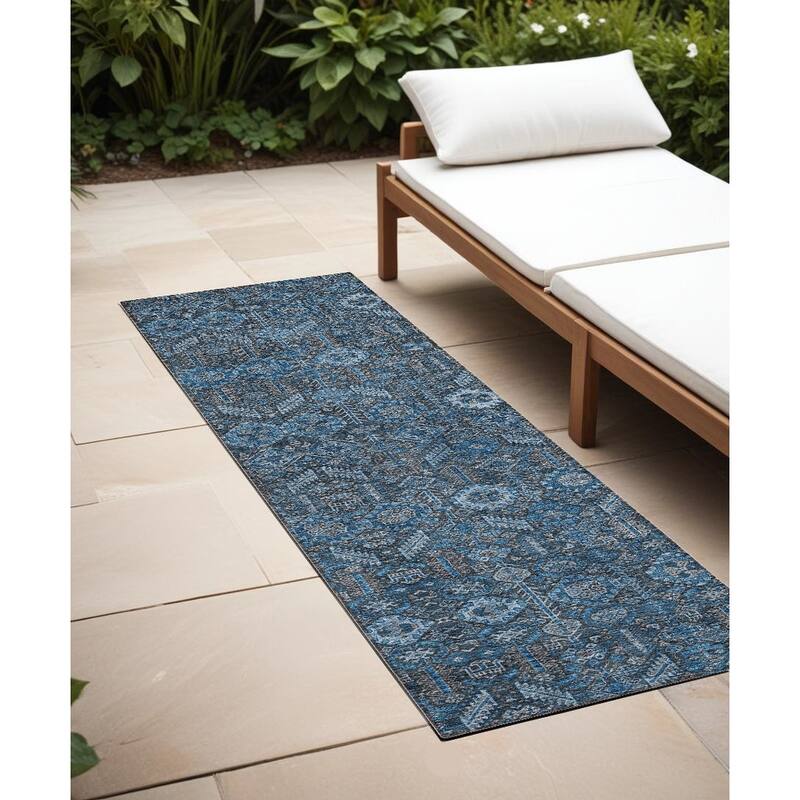 Sari Lush Floral Weather Resistant Classic Meets Modern Outdoor Rug - 8' Runner - Multi