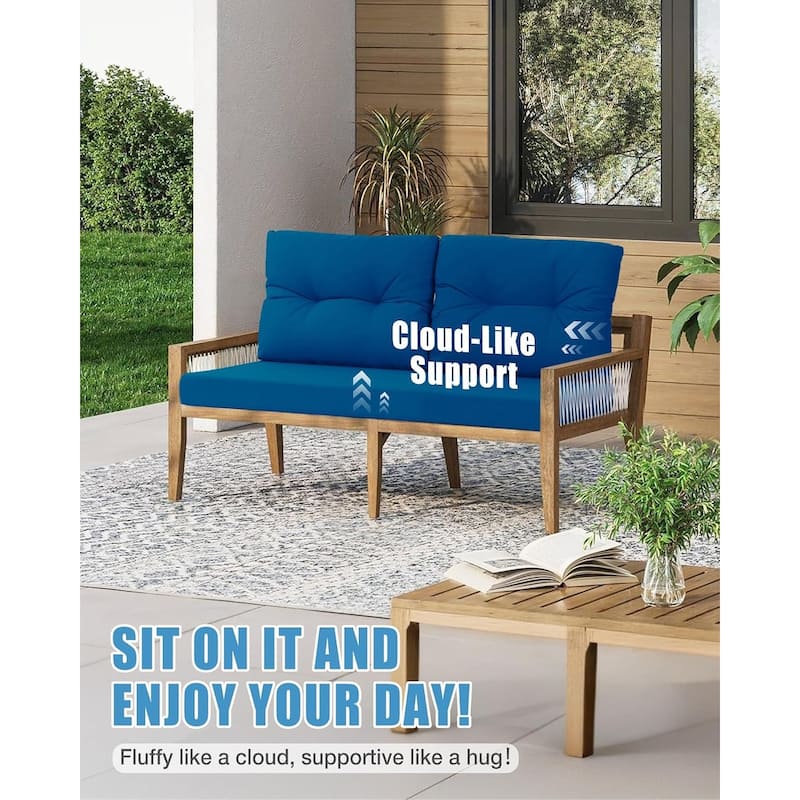 WINSOON 46 x 26 Inch Outdoor Loveseat Cushion Set Waterproof and Resistant