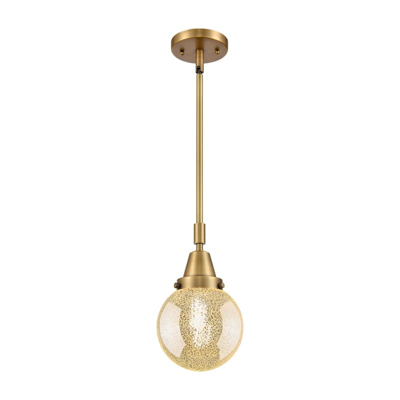 Innovations Lighting 447-1S-11-6 Beacon Pendant Beacon 6" Wide Mini - Brushed Brass / Mercury