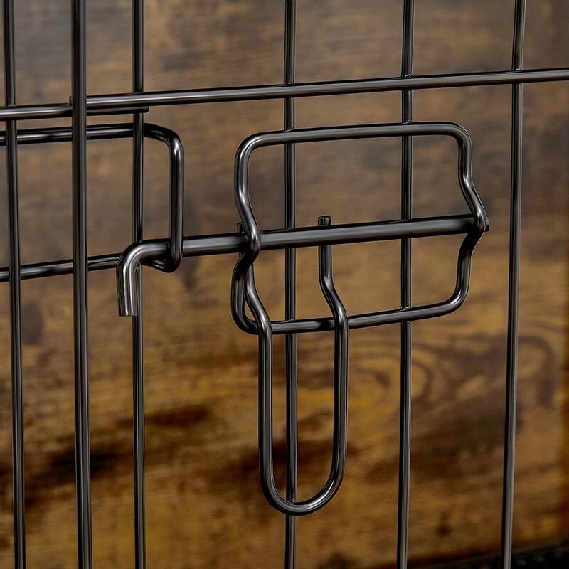 Wooden Dog Crate with Removable Tray, Indoor Pet Crate End Table