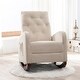 preview thumbnail 2 of 40, Velvet Rocking Chair with Side Pocket, Comfy Accent Chair with High Back, Upholstered Nursery Rocking Lounge Chair