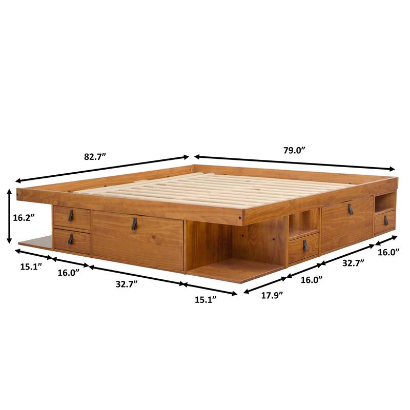 Copper Grove Rivne Storage Platform Bed with Drawers and Shelves