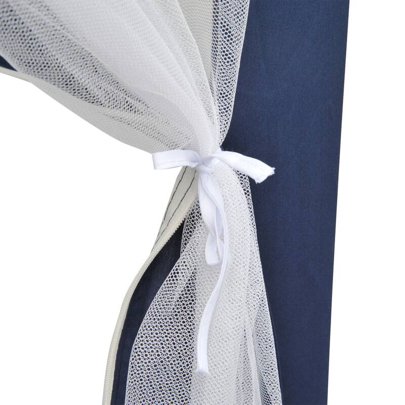 Outsunny 13x13FT Hexagon Gazebo Party Tent with Mesh Screen for Garden Backyard, Blue