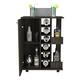 Bar Cart with 2 External Shelves, 4 Casters, 6 Wine Cubbies, and Single Door Cabinet - 23" W x14"D x 32"H