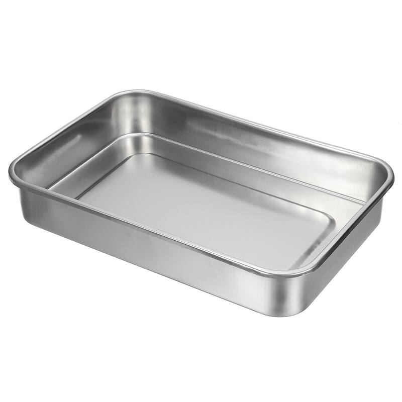 Stainless Steel Tray with Lid Handle, Lab Instrument Organizer Tool - Silver - 30x20cm